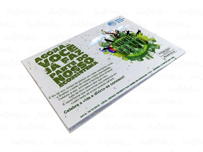 Postal Papel Semente Ecobrindes® Brindes Ecológicos Personalizados 8988